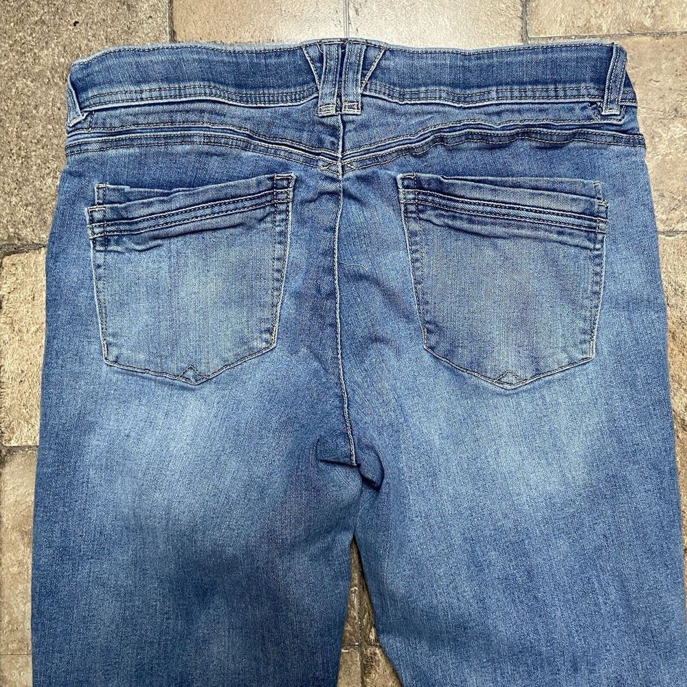 Democracy Ab Technology Jeans Womens 12/34x27 Blue Distressed Mid Rise - Picture 7 of 10